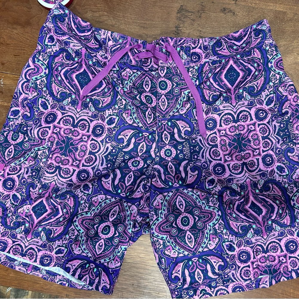 Kanu Surf Women's Swim Shorts - Purple and Pink Pattern